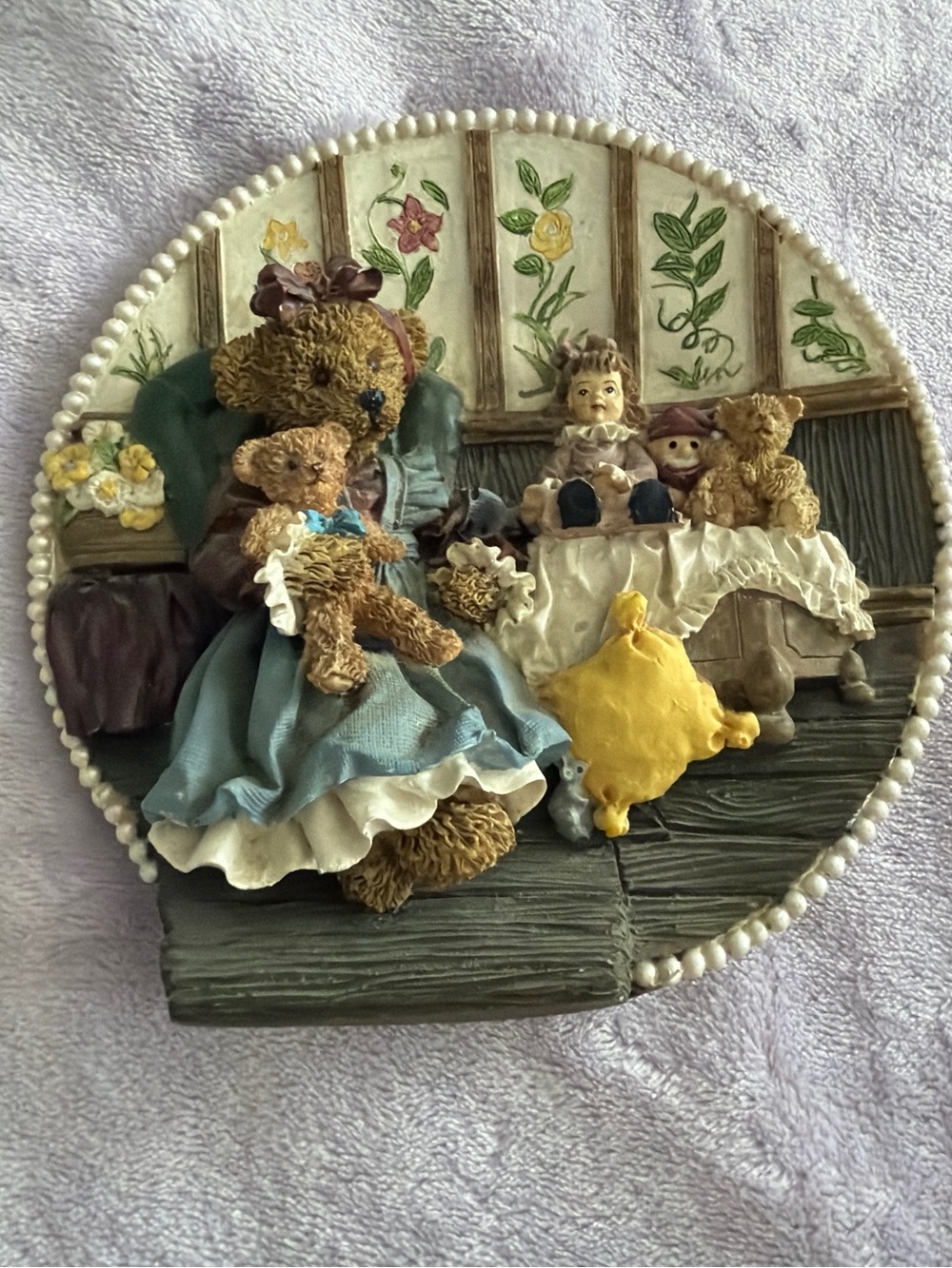 Vtg Cottage Collectibles Ganz 3D Plate Kathy & Wally All My Friends Mary Holstad